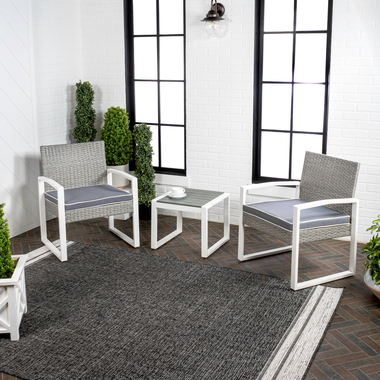 Selby 3-piece modern coastal faux wicker conversation outdoor patio set