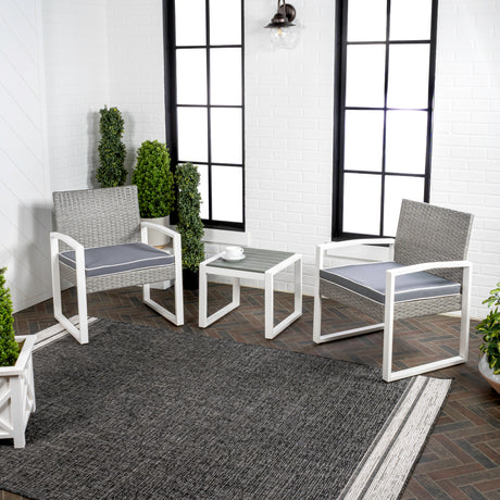 Selby 3-piece modern coastal faux wicker conversation outdoor patio set