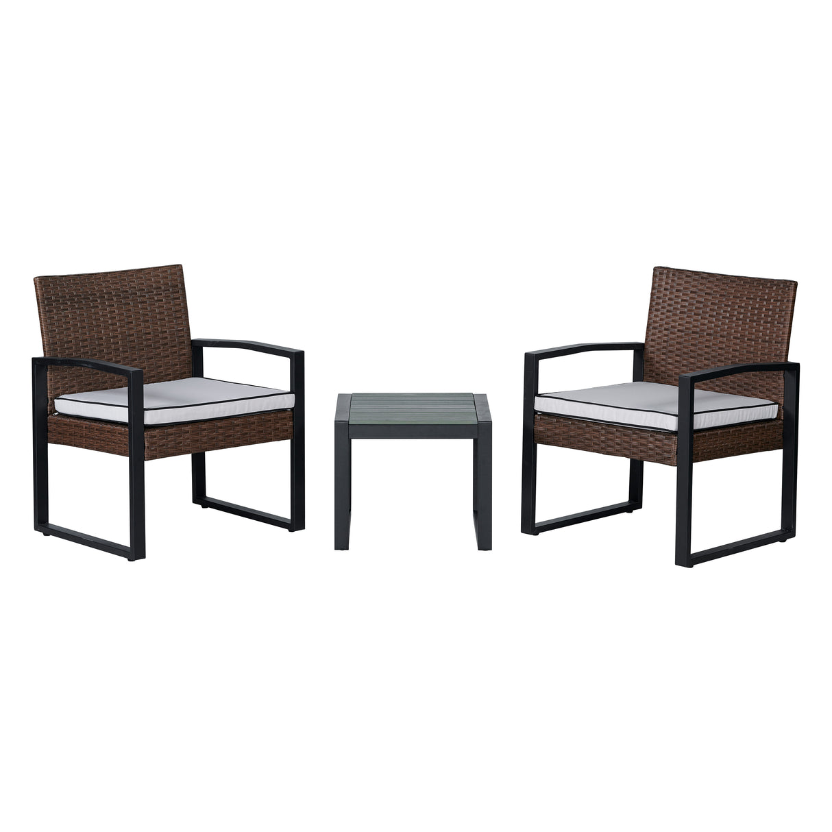 Selby 3-piece modern coastal faux wicker conversation outdoor patio set