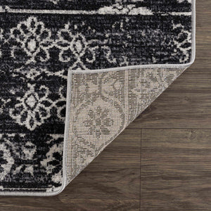 Kahraman Black & White Washable Rug