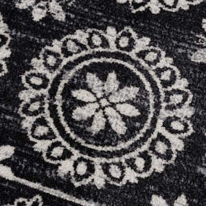 Kahraman Black & White Washable Rug