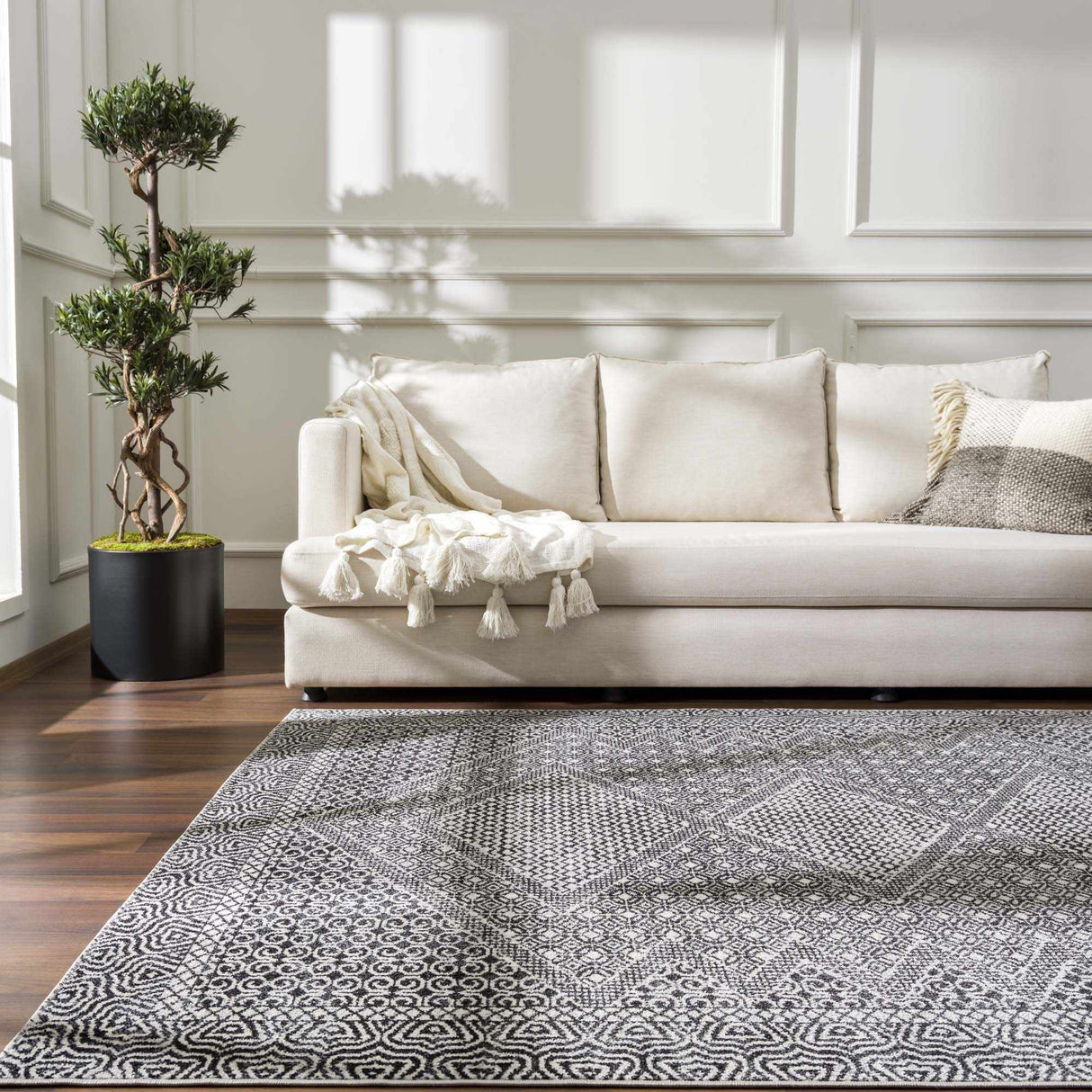 Coledale Black & White Washable Rug - Clearance