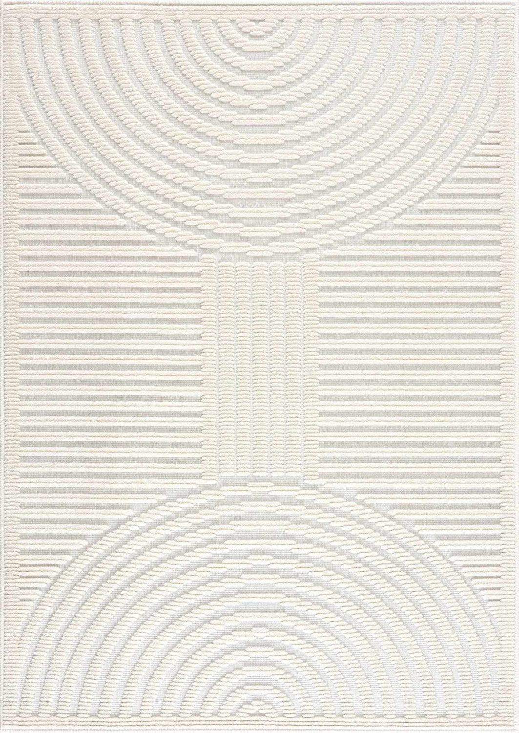 Deron White Washable 3D Rug