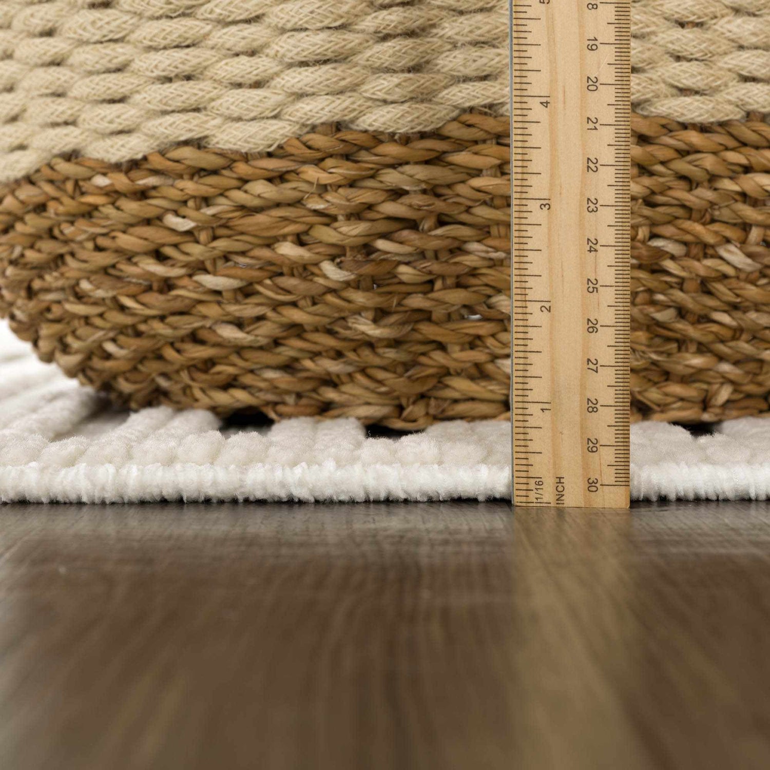 Deron White Washable 3D Rug