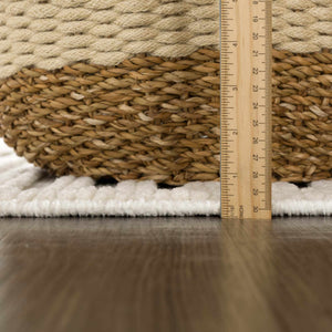 Deron White Washable 3D Rug