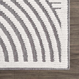 Deron Gray Rainbow Washable Rug