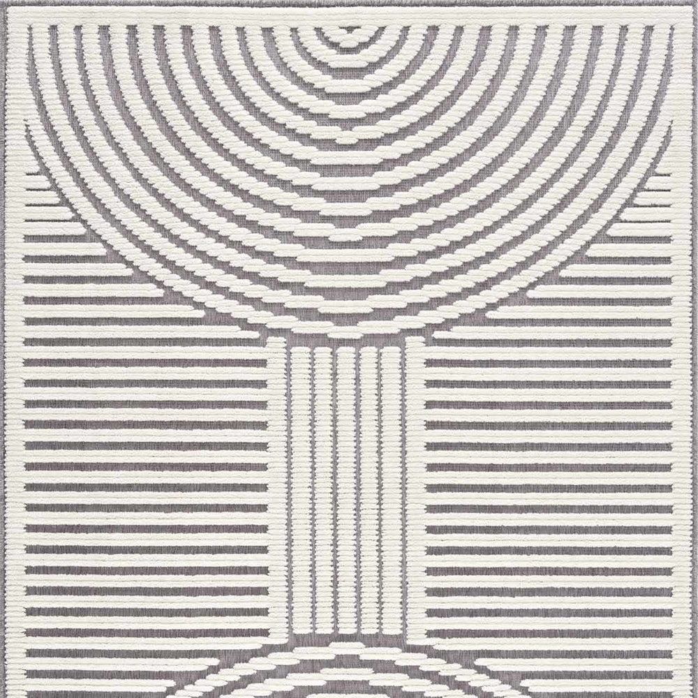 Deron Gray Rainbow Washable Rug