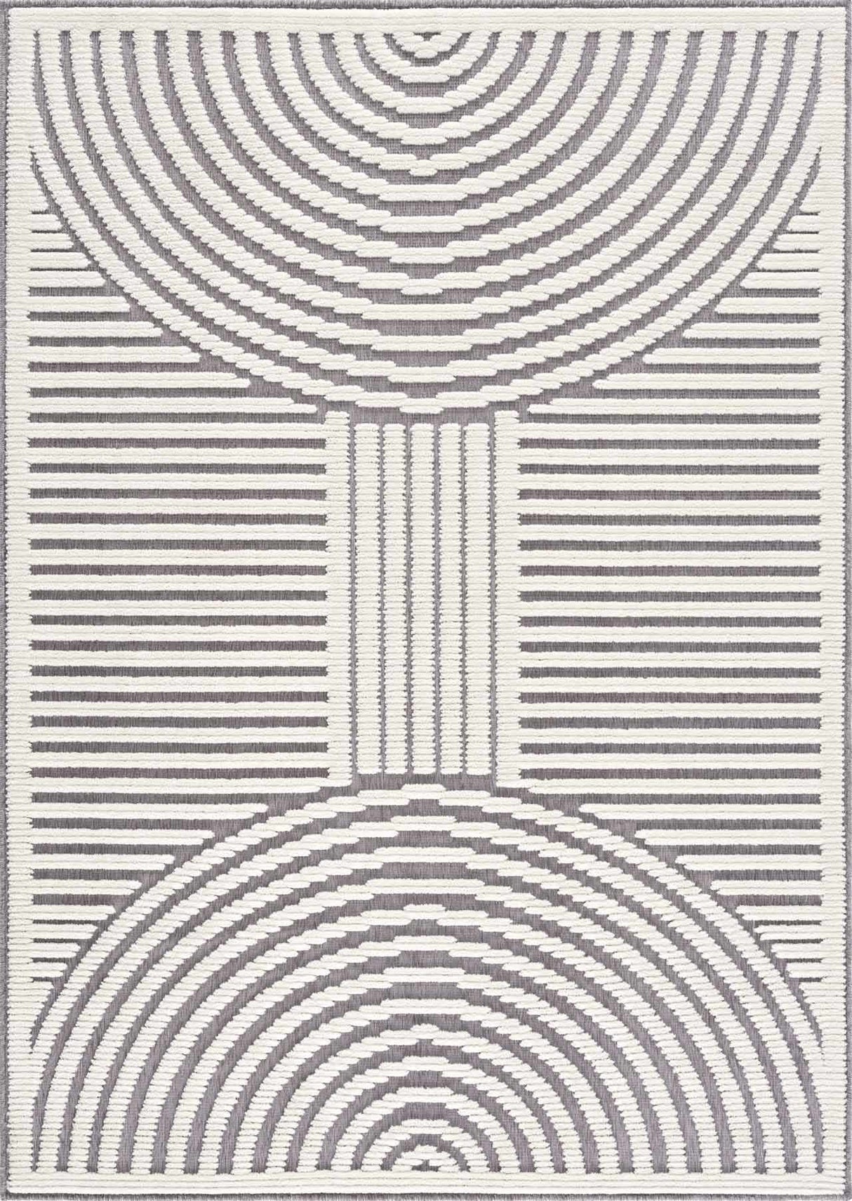 Deron Gray Rainbow Washable Rug