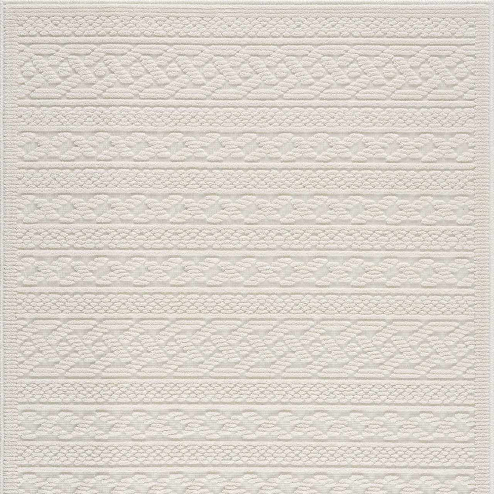 Fadey White 3D Washable Rug