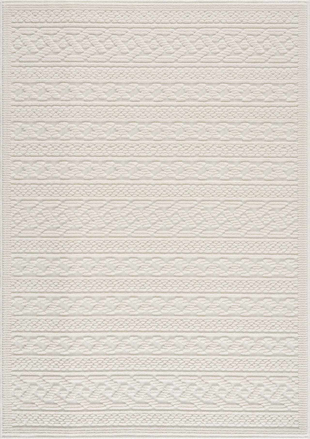 Fadey White 3D Washable Rug