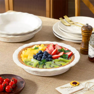 Lydia Fluted Pie Pan Stoneware Baking Dish