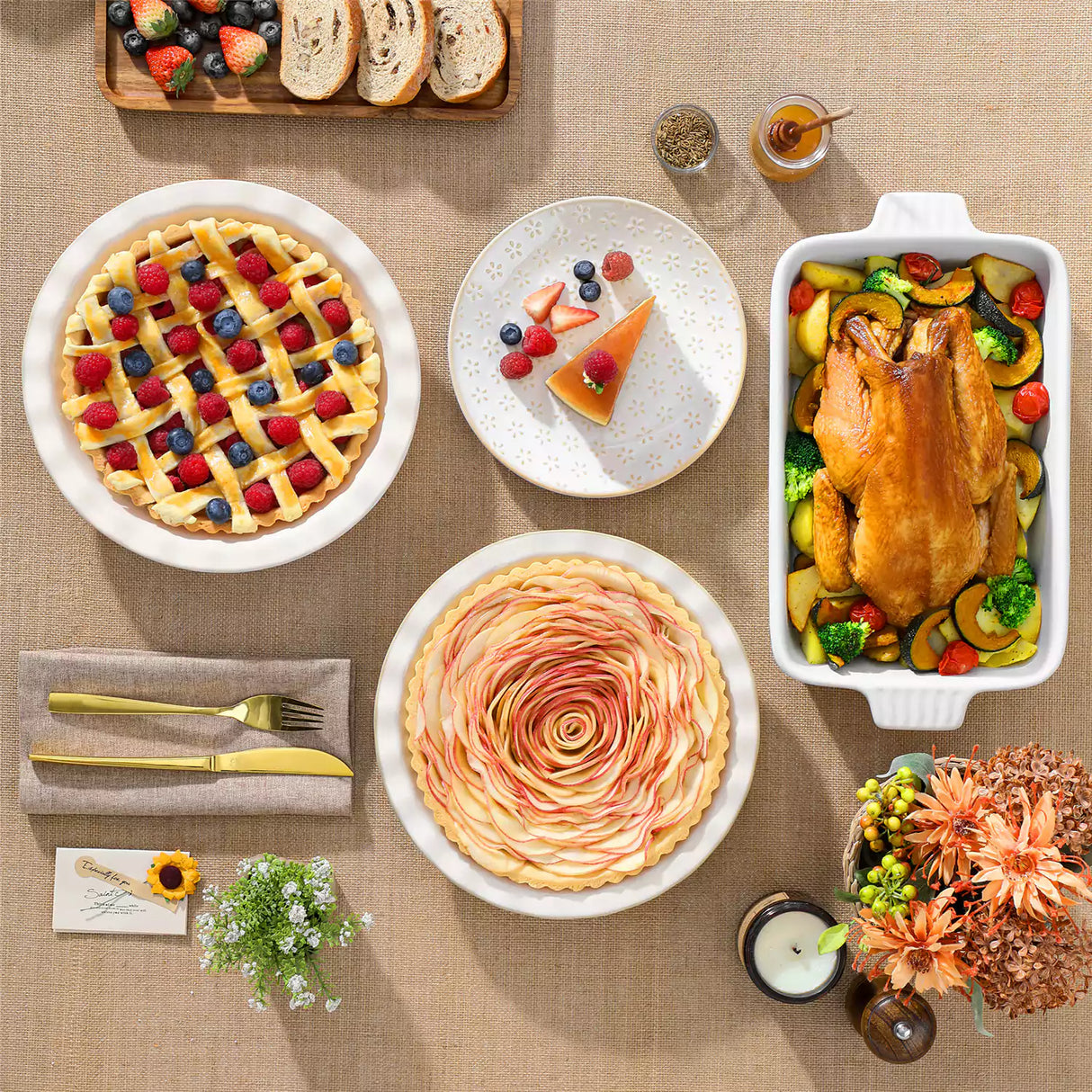 Lydia Fluted Pie Pan Stoneware Baking Dish