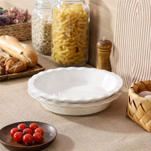 Lydia Fluted Pie Pan Stoneware Baking Dish