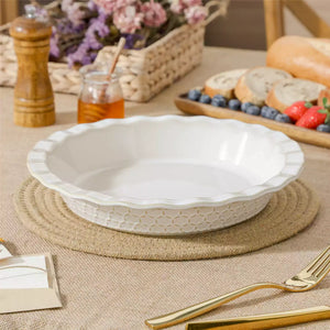 Lydia Fluted Pie Pan Stoneware Baking Dish