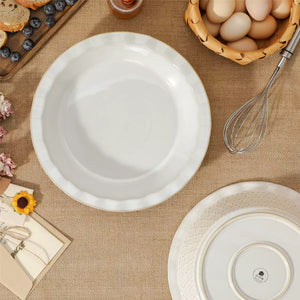 Lydia Fluted Pie Pan Stoneware Baking Dish