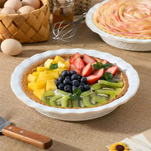 Lydia Fluted Pie Pan Stoneware Baking Dish