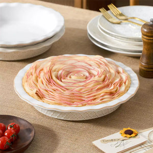 Lydia Fluted Pie Pan Stoneware Baking Dish