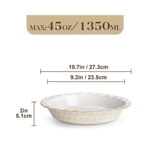 Lydia Fluted Pie Pan Stoneware Baking Dish