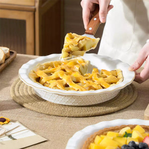 Lydia Fluted Pie Pan Stoneware Baking Dish