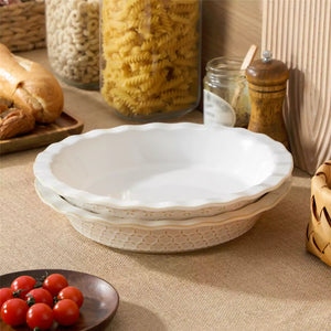 Lydia Fluted Pie Pan Stoneware Baking Dish