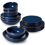 Lydia 16 Piece Starry Blue Dinnerware Set