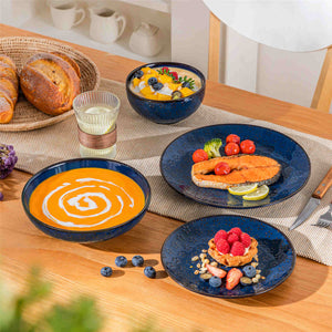 Lydia 16 Piece Starry Blue Dinnerware Set