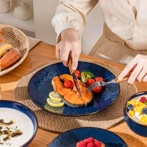 Lydia 16 Piece Starry Blue Dinnerware Set