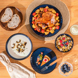 Lydia 16 Piece Starry Blue Dinnerware Set