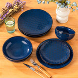 Lydia 16 Piece Starry Blue Dinnerware Set