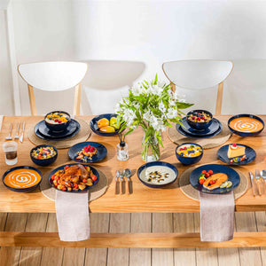 Lydia 16 Piece Starry Blue Dinnerware Set