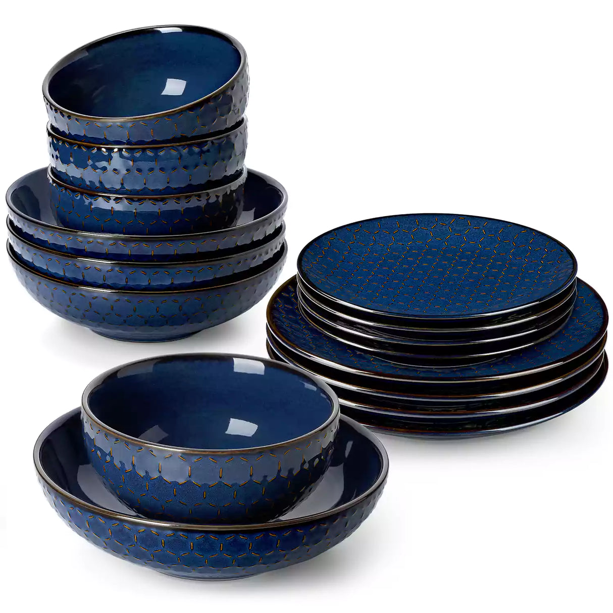 Lydia 16 Piece Starry Blue Dinnerware Set