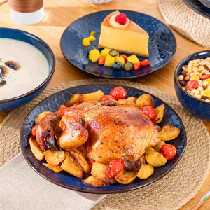 Lydia 16 Piece Starry Blue Dinnerware Set