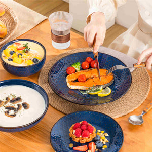 Lydia 16 Piece Starry Blue Dinnerware Set