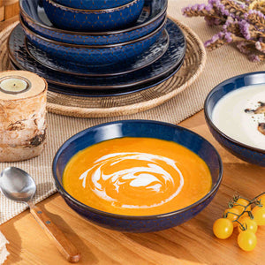 Lydia 16 Piece Starry Blue Dinnerware Set