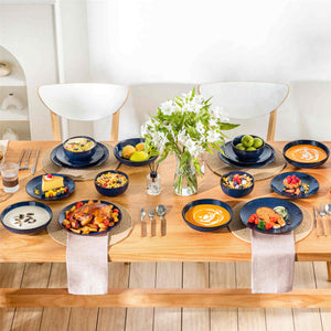 Lydia 16 Piece Starry Blue Dinnerware Set