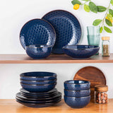 Lydia 16 Piece Starry Blue Dinnerware Set