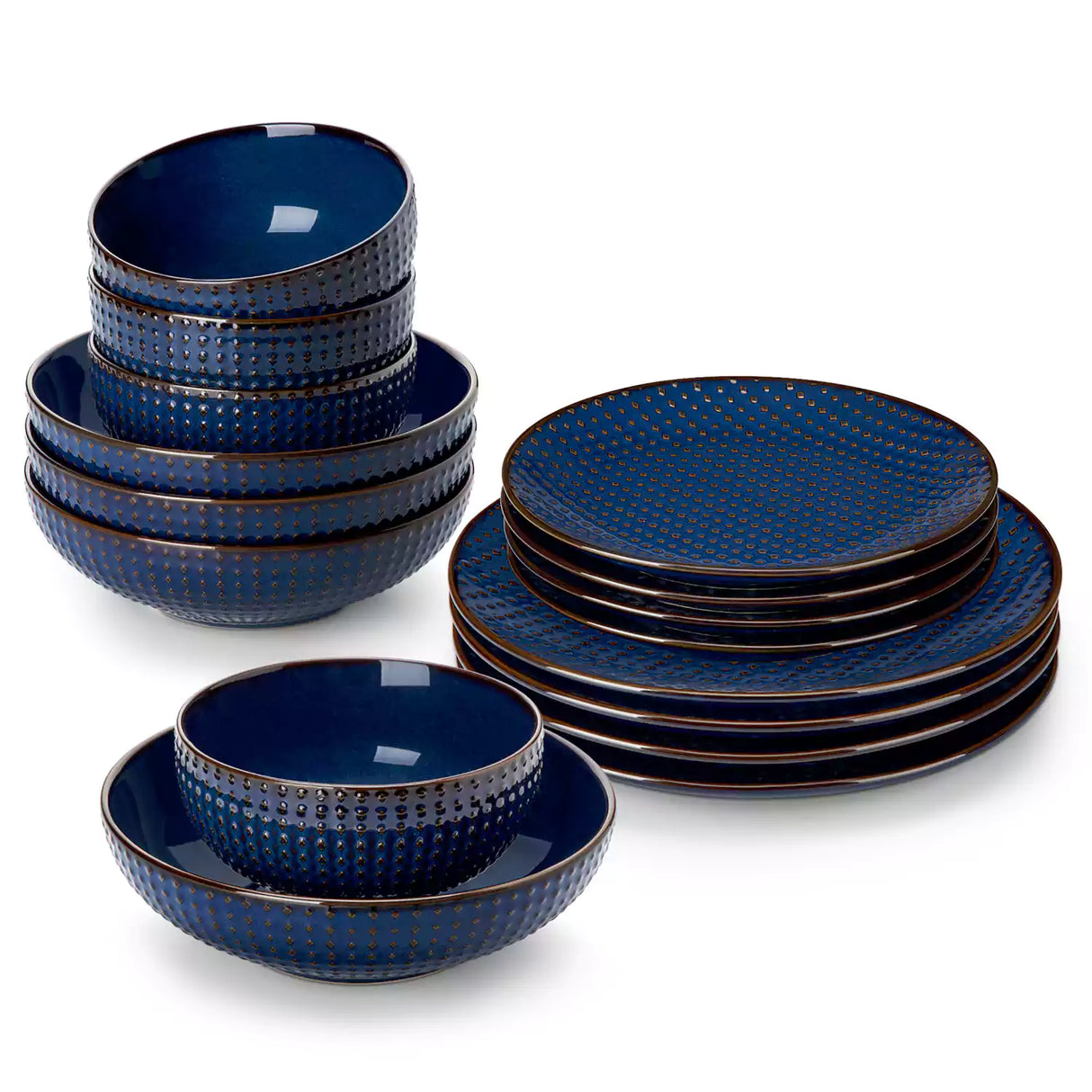Lydia 16 Piece Starry Blue Dinnerware Set