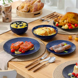 Lydia 16 Piece Starry Blue Dinnerware Set