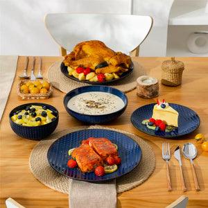 Lydia 16 Piece Starry Blue Dinnerware Set