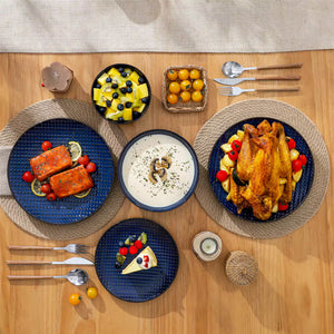 Lydia 16 Piece Starry Blue Dinnerware Set