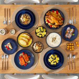 Lydia 16 Piece Starry Blue Dinnerware Set