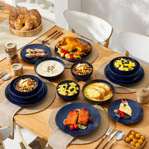 Lydia 16 Piece Starry Blue Dinnerware Set
