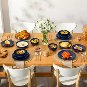 Lydia 16 Piece Starry Blue Dinnerware Set