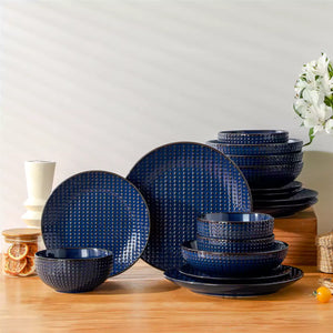 Lydia 16 Piece Starry Blue Dinnerware Set