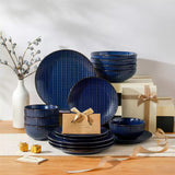 Lydia 16 Piece Starry Blue Dinnerware Set