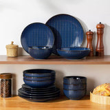Lydia 16 Piece Starry Blue Dinnerware Set