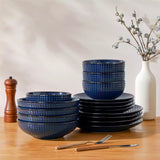 Lydia 16 Piece Starry Blue Dinnerware Set