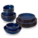 Lydia 16 Piece Starry Blue Dinnerware Set