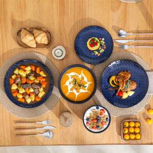 Lydia 16 Piece Starry Blue Dinnerware Set