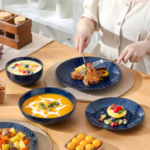 Lydia 16 Piece Starry Blue Dinnerware Set